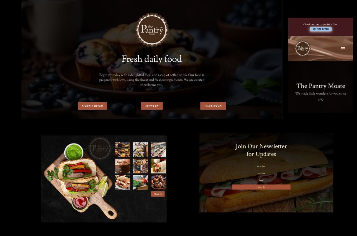 The Pantry Moate website designed by DiiOS