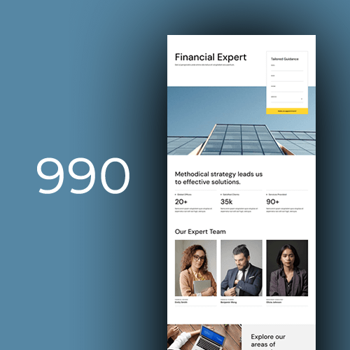 Website design for financial consultants